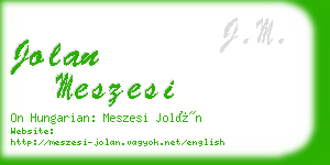 jolan meszesi business card